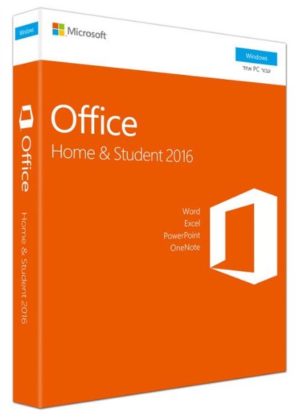 Office Home and Student 2016 Hebrew Medialess