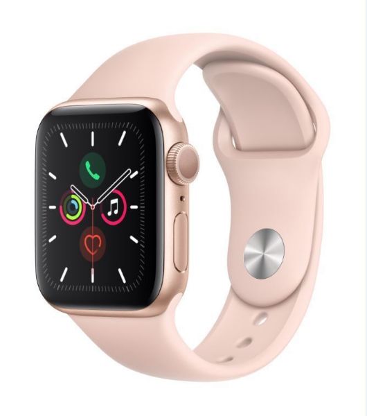 תמונה של Apple Watch Series 5 GPS + Cellular, 44mm Gold Aluminium Case with Pink Sand Sport Band - S/M & M/L