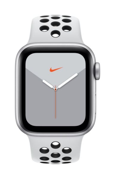 תמונה של Apple Watch Nike Series 5 GPS, 44mm Silver Aluminium Case with Pure Platinum/Black Nike Sport Band - S/M & M/L