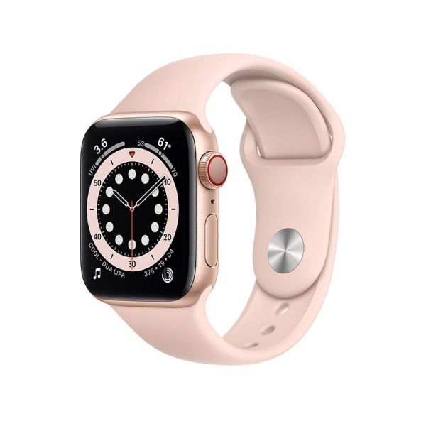 תמונה של Apple Watch Series 6 GPS + Cellular, 44mm Gold Aluminium Case with Pink Sand Sport Band - Regular