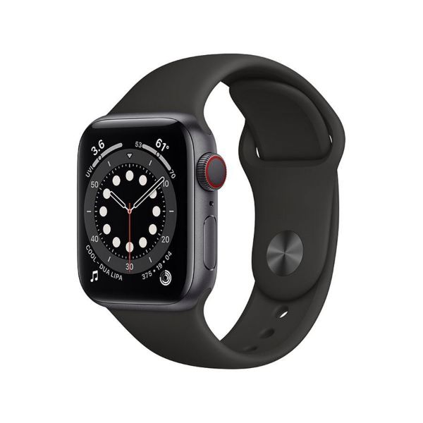 תמונה של Apple Watch Series 6 GPS + Cellular, 44mm Space Grey Aluminium Case with Black Sport Band - Regular