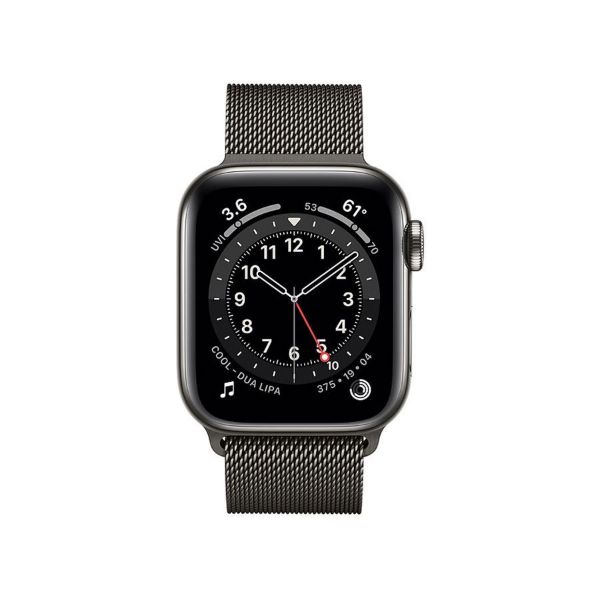 תמונה של Apple Watch Series 6 GPS + Cellular, 44mm Graphite Stainless Steel Case with Graphite Milanese Loop