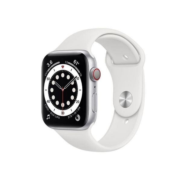 תמונה של Apple Watch Series 6 GPS + Cellular, 40mm Silver Aluminium Case with White Sport Band - Regular