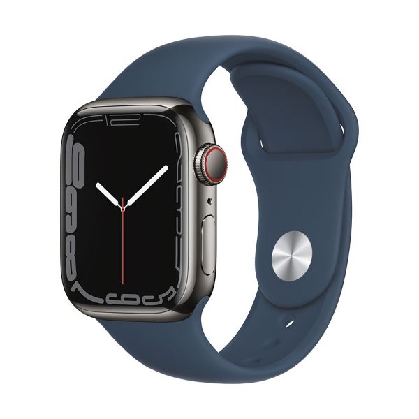 תמונה של Apple Watch Series 7 GPS + Cellular, 41mm Stainless Steel Case with Sport Band - Regular