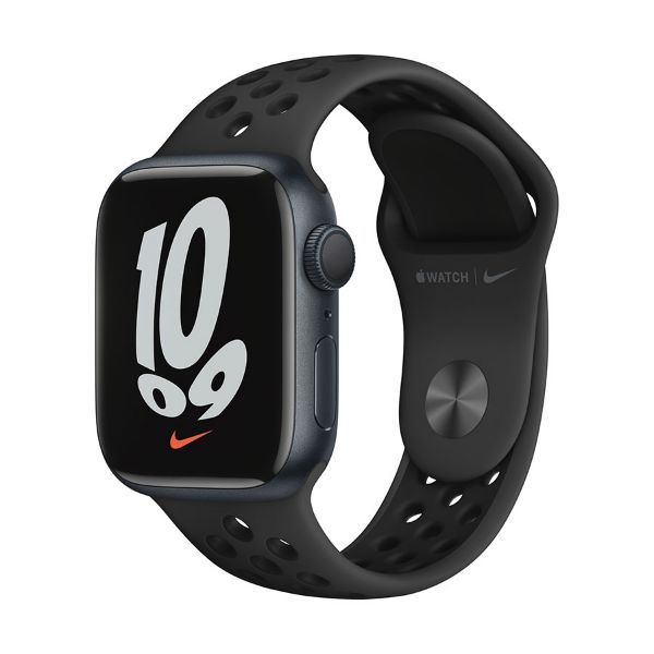 תמונה של Apple Watch Nike Series 7 GPS, 41mm Midnight Alum Case with Anthr/Black Nike Sport Band - Regular