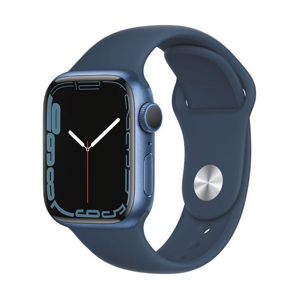 תמונה של Apple Watch Series 7 GPS, 41mm Blue Aluminium Case with Abyss Blue Sport Band - Regular