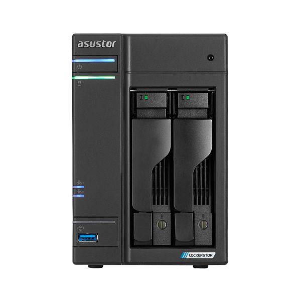 Picture of Asustor Lockerstor 2 Gen 2 AS6702T 2 Bay NAS, Quad-Core 2.0GHz CPU, Dual 2.5GbE,  4GB DDR4,  M.2 SSD