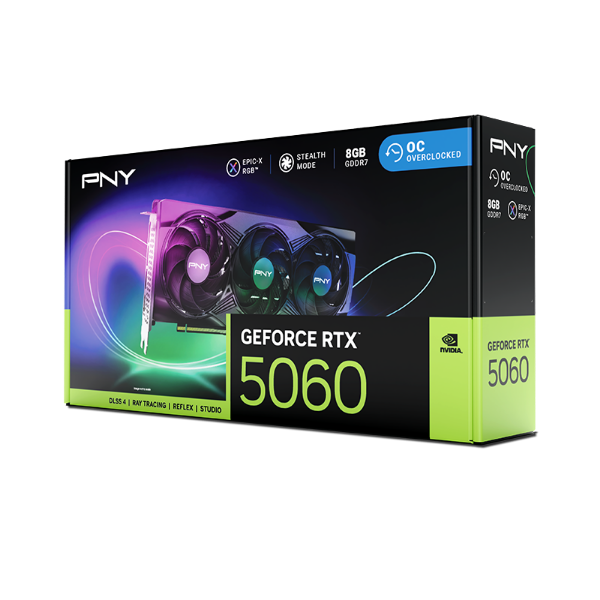 תמונה של PNY GeForce RTX™ 5060 8GB ARGB Overclocked Triple Fan